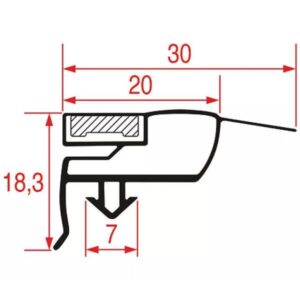 Guarnizione per frigo Zanussi industriale magnetica ad incastro 580x407mm LF 3786553 codice profilo 1005
