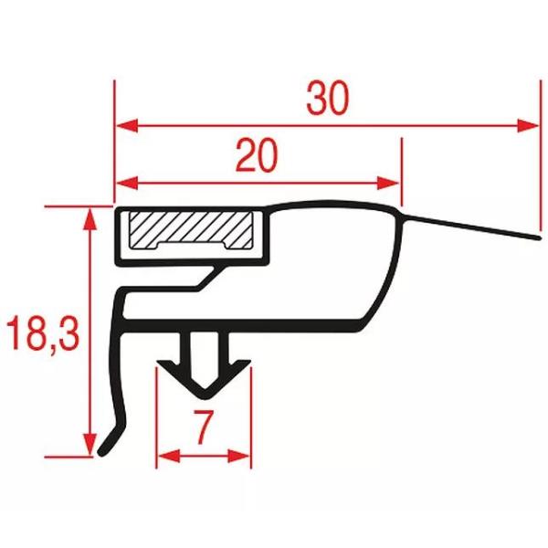 Guarnizione per frigo Zanussi industriale magnetica ad incastro 580x407mm LF 3786553 codice profilo 1005